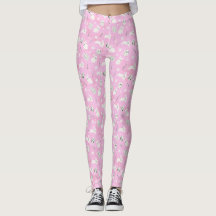 Bunny Patterned Pink Leggings