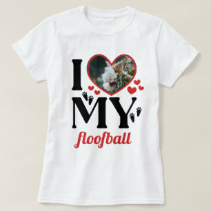 Bunny Paws Red I Heart My Floofball Add Photo T-Shirt