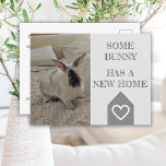 Bunny Photo We've Moved | New Home Announcement Postcard<br><div class="desc">Let friends and family know you have a new address with this customisable rabbit photo postcard. Add a cute picture of your bunny to the front of this new home announcement card,  then add your name and new address into the template on the back.</div>