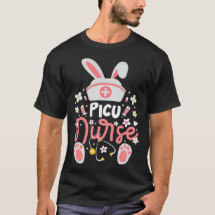 Bunny PICU Nurse Bunny Ears Pediatric Intensive Ca T-Shirt