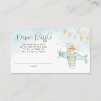 Bunny Pilot Aeroplane Baby Shower Diaper Raffle