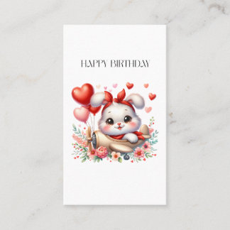 Bunny Pilot Birthday Calling Card