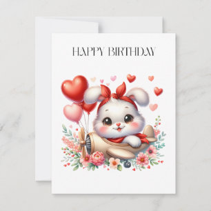 Bunny Pilot Birthday Card