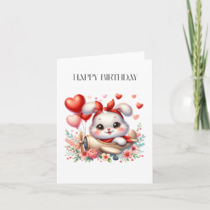 Bunny Pilot Birthday Card