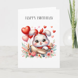 Bunny Pilot Birthday Card