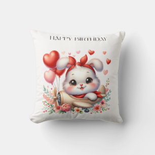 Bunny Pilot Birthday Cushion