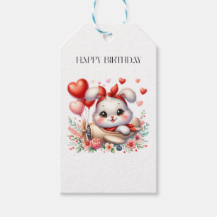 Bunny Pilot Birthday Gift Tags