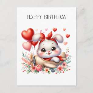 Bunny Pilot Birthday Holiday Postcard