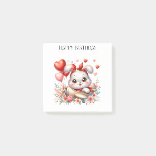 Bunny Pilot Birthday Post-it Notes
