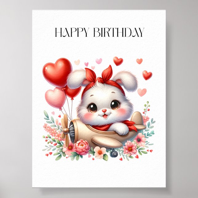 Bunny Pilot Birthday Poster (Front)