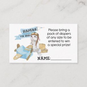 Bunny Pilot Diapers for baby insert card