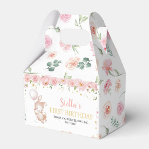 Bunny Pink Balloon Birthday Party Favour Box