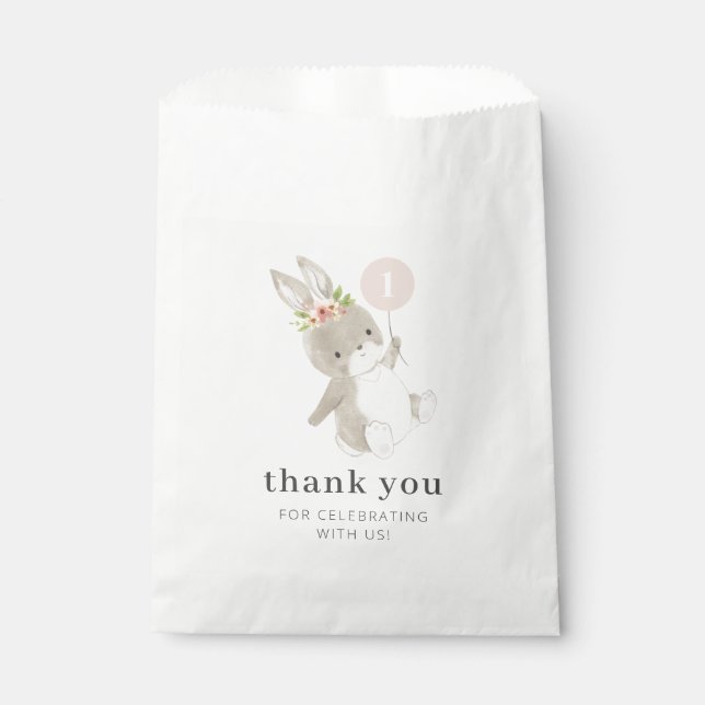 Bunny Pink Balloon Favour Bags (Front)