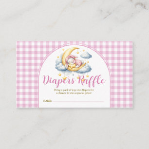 Bunny Pink Boy Girl Baby Shower Diapers Raffle Enclosure Card