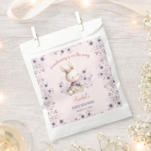 Bunny Pink Purple Floral Spring Girl Baby Shower Favour Bags