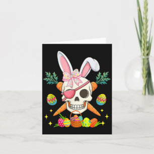 Bunny Pirate Skull Bow Tie Easter Hunting Card