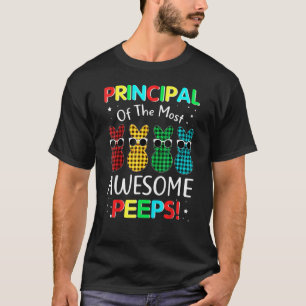 Bunny Plaid Principal Of The Most Awesome Funny Ea T-Shirt