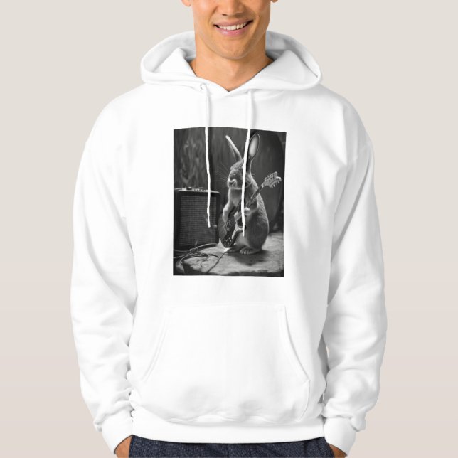 Bunny Playing a Guitar Hoodie (Front)