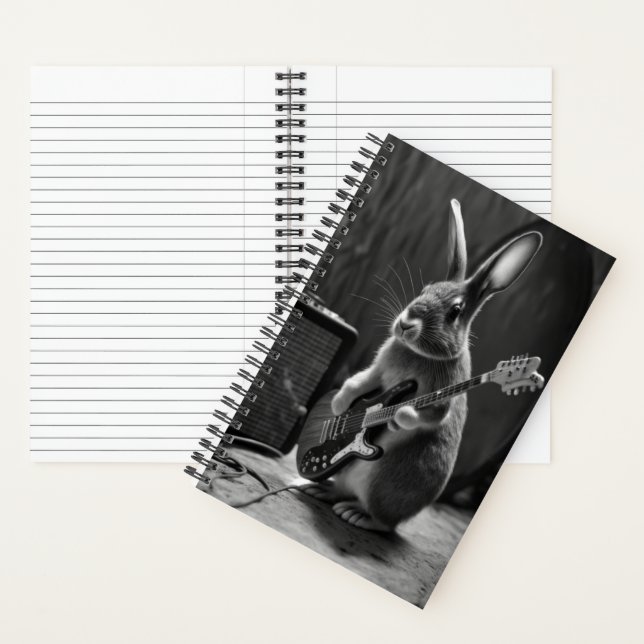 Bunny Playing a Guitar Notebook (Inside)