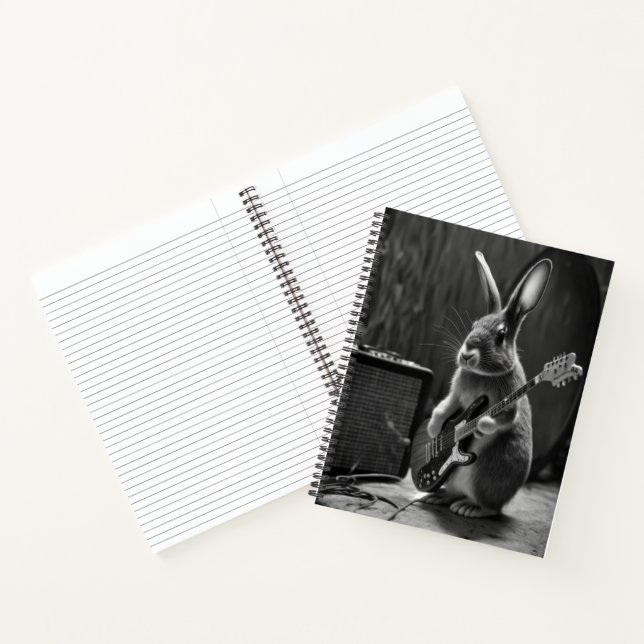 Bunny Playing a Guitar Notebook (Inside)
