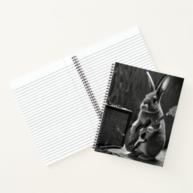 Bunny Playing a Guitar Notebook (Inside)