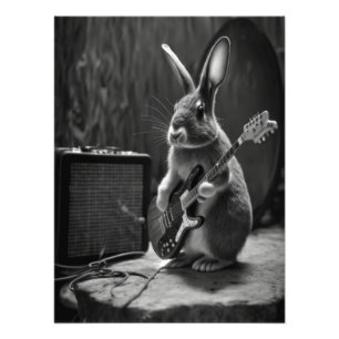 Bunny Playing a Guitar Photo Print