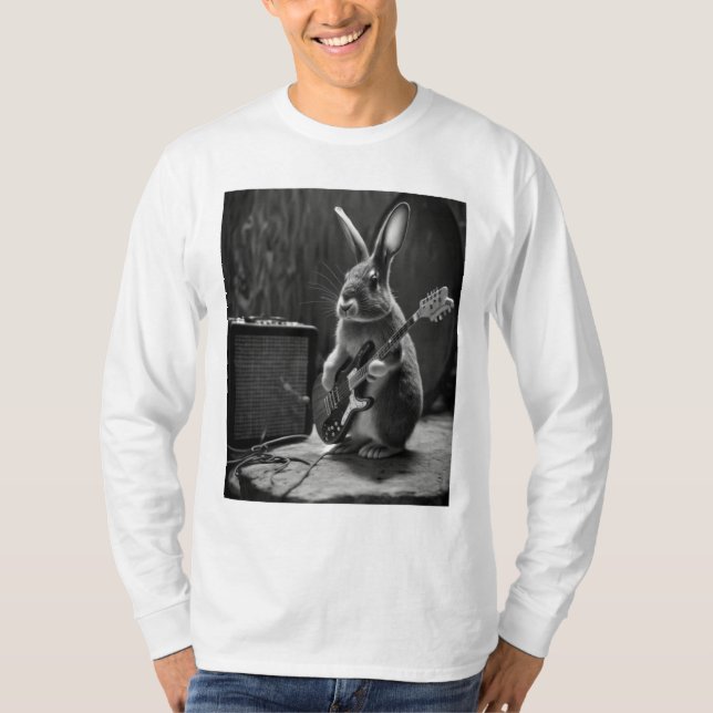 Bunny Playing a Guitar T-Shirt (Front)