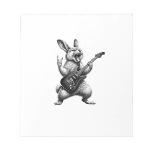 Bunny Playing Guitar Rock Star Bunny Lover Easter  Notepad