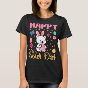 Bunny Polar Bear Colourful Eggs Hunting Happy East T-Shirt