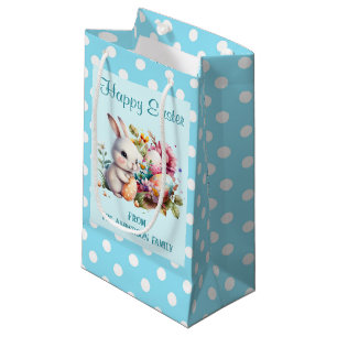 Bunny Polka Dot Border Easter Small Gift Bag