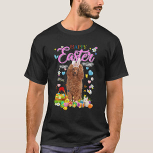 Bunny Poodle Dog Happy Easter Eggs T-Shirt