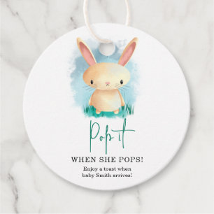 Bunny Pop it when she pops baby shower Favour Tags