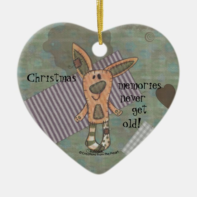 Bunny Prim Ceramic Tree Decoration (Front)