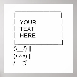 Bunny Protest Sign / Customisable ASCII Text Art