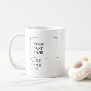 Bunny Protest Sign / Customisable ASCII Text Art Coffee Mug