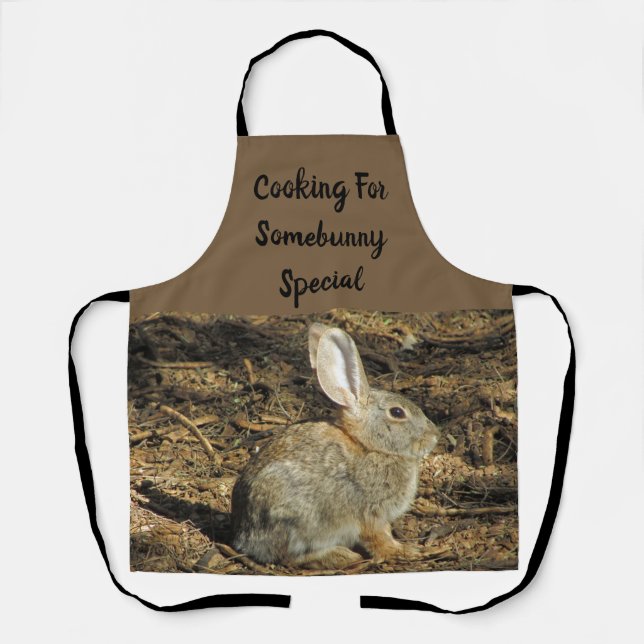 Bunny Pun Adorable Wilderness Animal Photo Rabbit Apron (Front)