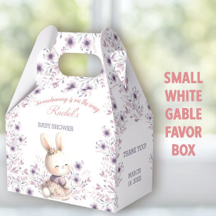 Bunny Purple White Floral Spring Girl Baby Shower Favour Box