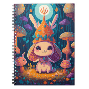 Bunny Queen Fantasy Forest Illustration Notebook