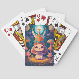 Bunny Queen Fantasy Forest Illustration Playing Cards