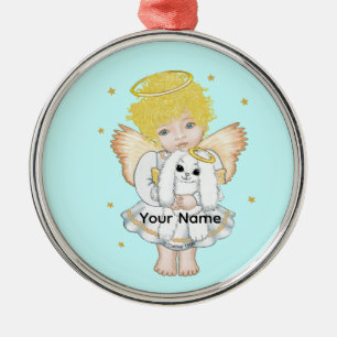 Bunny Rabbit and Angel Ornament