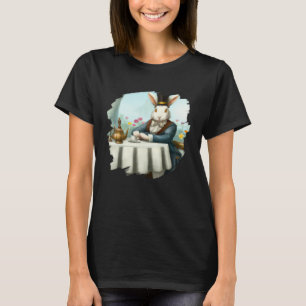 Bunny Rabbit Aristocrat at Cafe Drinking Coffee Te T-Shirt