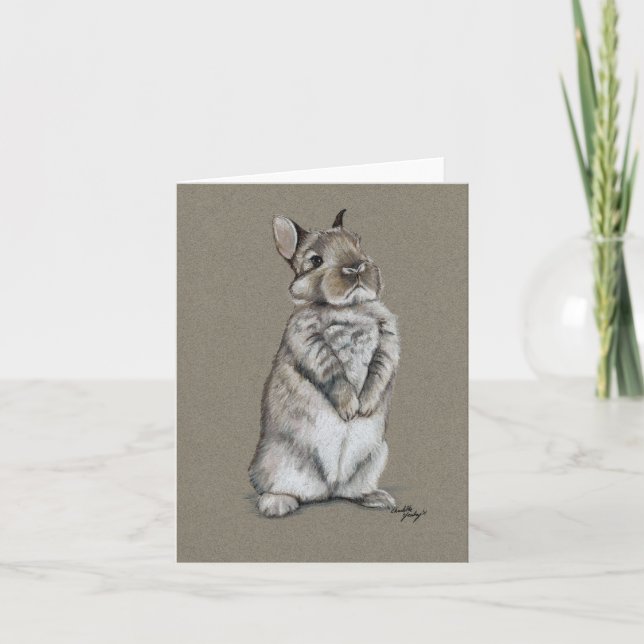 Bunny Rabbit Art Note Card (Front)