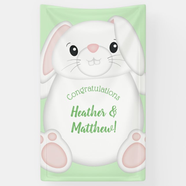 Bunny Rabbit Baby Shower Banner (Vertical)