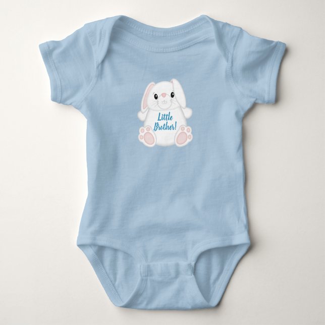 Bunny Rabbit Baby Shower Blue Bodysuit (Front)