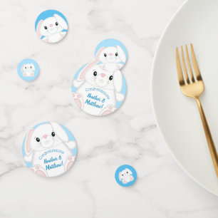 Bunny Rabbit Baby Shower Blue Confetti