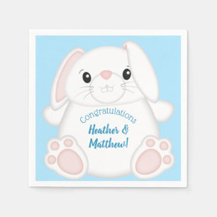 Bunny Rabbit Baby Shower Blue Napkin