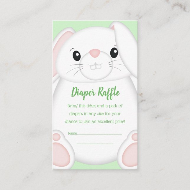 Bunny Rabbit Baby Shower Enclosure Card (Front)