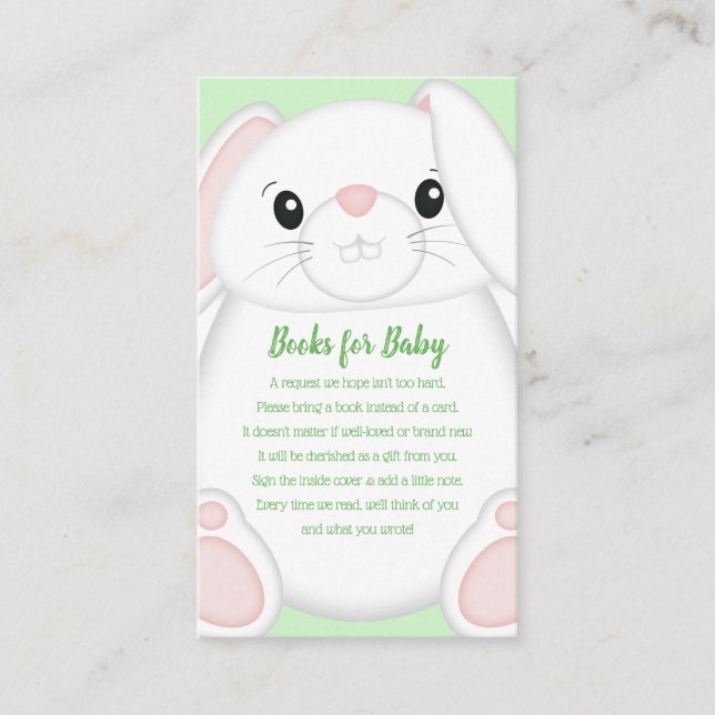 Bunny Rabbit Baby Shower Enclosure Card (Front)