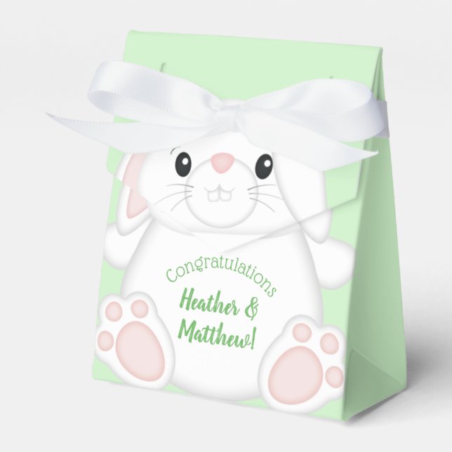 Bunny Rabbit Baby Shower Favour Box (Front Side)