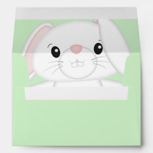 Bunny Rabbit Baby Shower Green Envelope